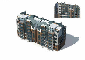 西方多層住宅樓建筑群3D模型 現代城市肌理的數字化呈現